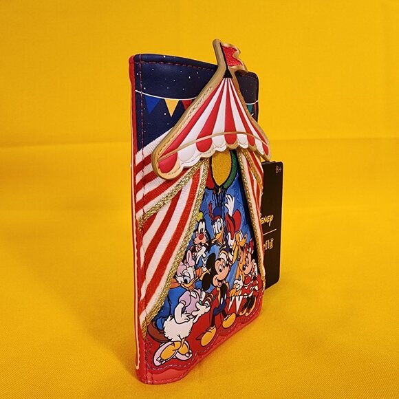 Loungefly Disney Mickey & Friends Circus Tent Flap Wallet NEW - Picture 3 of 13